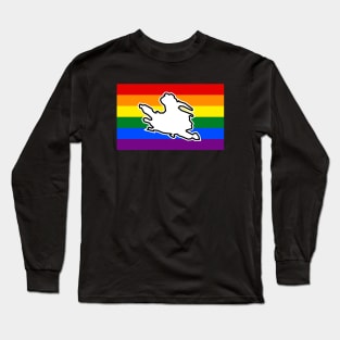 Mayne Island BC - Rainbow Pride Flag - LGBT Colours - Mayne Island Long Sleeve T-Shirt